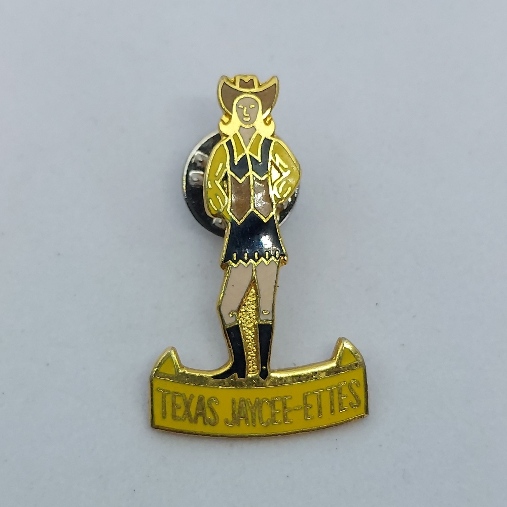 Texas Jaycee-Ettes Jaycees Pin Vintage Collectible Cowgirl Cow Girl